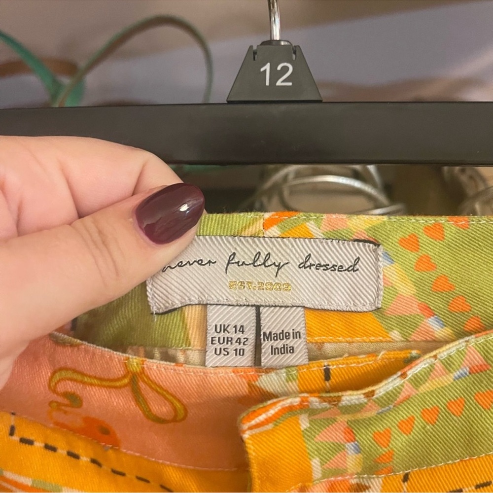 Never Fully Dressed Orange Multi Patchwork Wide-L… - image 5